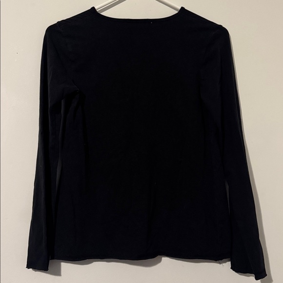 Old Navy Maternity Long Sleeve V-neck Black Top w/ Embellished Neckline - Picture 4 of 4